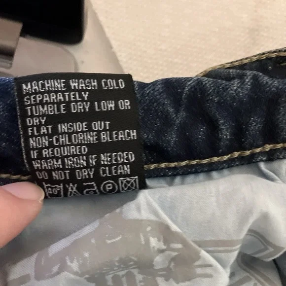 Born Fly Men's 36 ANYTOWN USA Y2K Grunge Distressed Denim Jeans Patchwork Zip - Picture 13 of 13